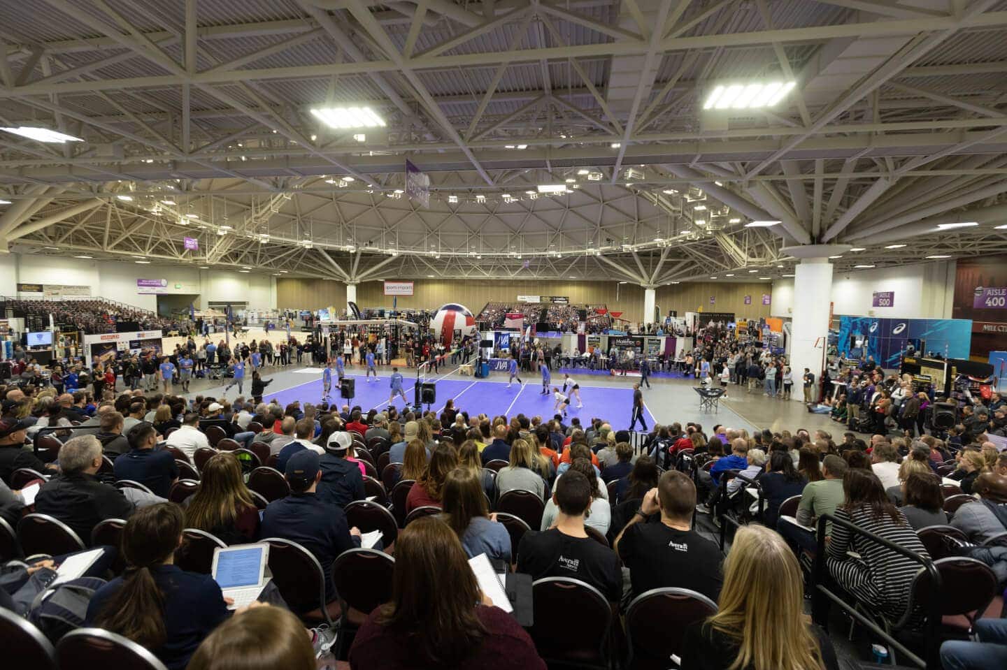AVCA-Annual-Convention-1 1 On-Court session at the AVCA Convention featuring a full set of bleachers