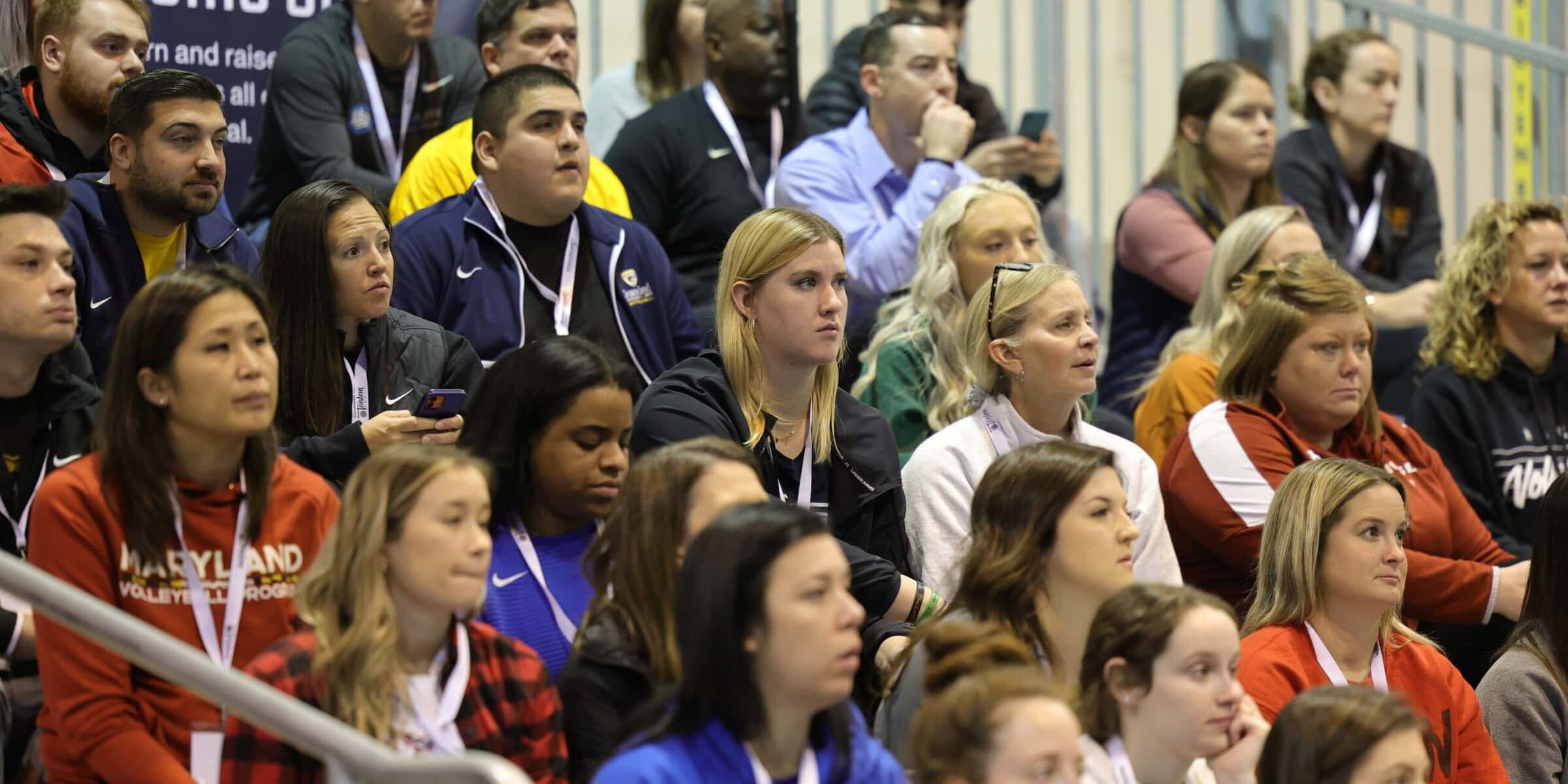 Crowd of coaches learning at the AVCA Convention