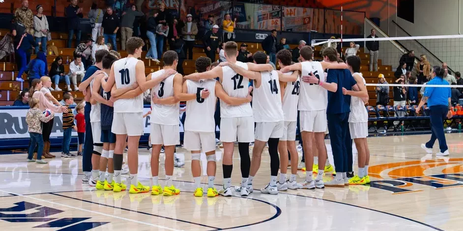 Pepperdine men's volleyball team following a match in January of 2025.